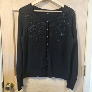 Size XL (16/18) GEORGE Black Cardigan with Embellishments